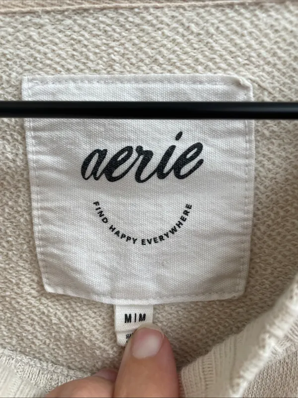 AERIE “Cheers” Down-To-Earth Sweatshirt in Soft Oat Size M - Image 9