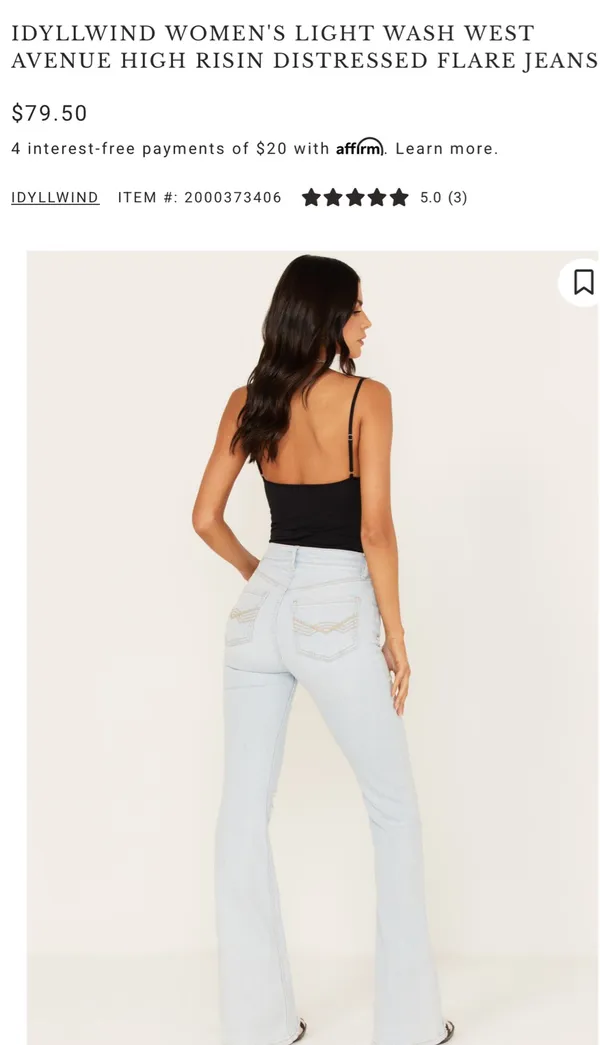 Idyllwind Light Wash West Avenue High Risin Distressed Flare Jeans - Image 3