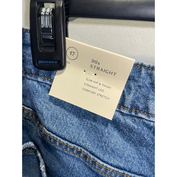 Universal Thread 90s Straight Jeans‎ Women 0 Blue High Rise Button Fly Stretch - Image 5