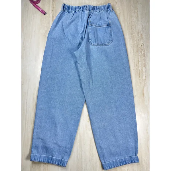 BDG Urban Outfitters Drew Baggy Pleated Jeans Light Wash Elastic Waist W28 L32 - Image 6