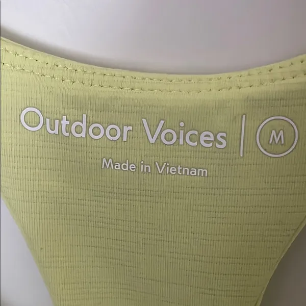 Outdoor Voices Yellow High Neck Sports Bra Medium Activewear Workout - Image 6