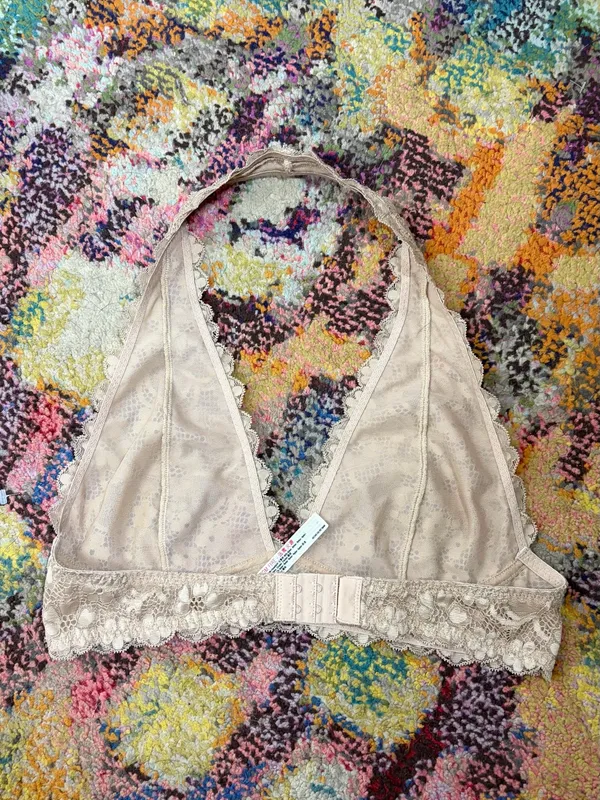 Free People Galloon Lace Halter Bralette Size Medium - Image 5