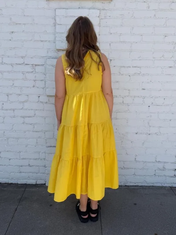 Target A New Day yellow tiered maxi dress in size M #summerdress - Image 4