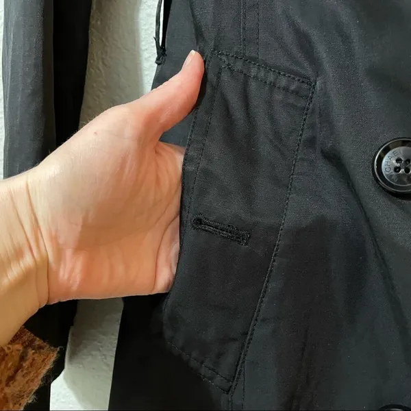 Michael Kors Black Double Breasted Trench Coat Womans XS Lightweight Jacket - Image 7