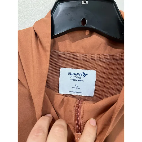 Old Navy Active StretchTech Jacket‎ XL Rust Brown Zip Front Quick Dry - Image 4