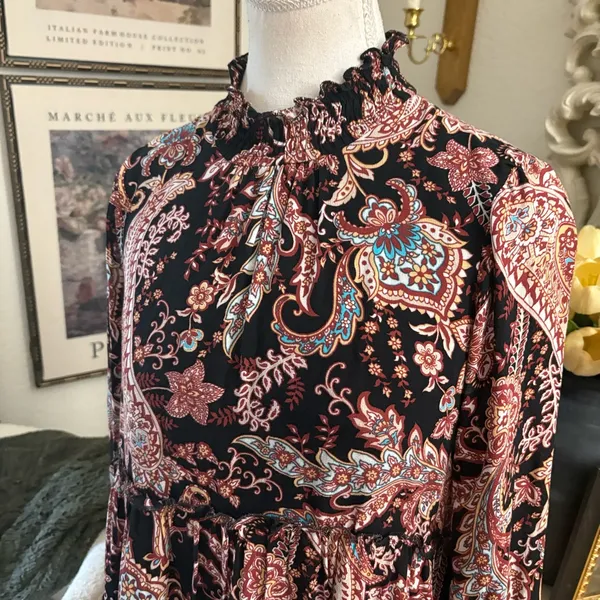 ANTHROPOLOGIE Cady Tiered Tunic Dress Paisley Boho Mini Size‎ XXS - Image 4