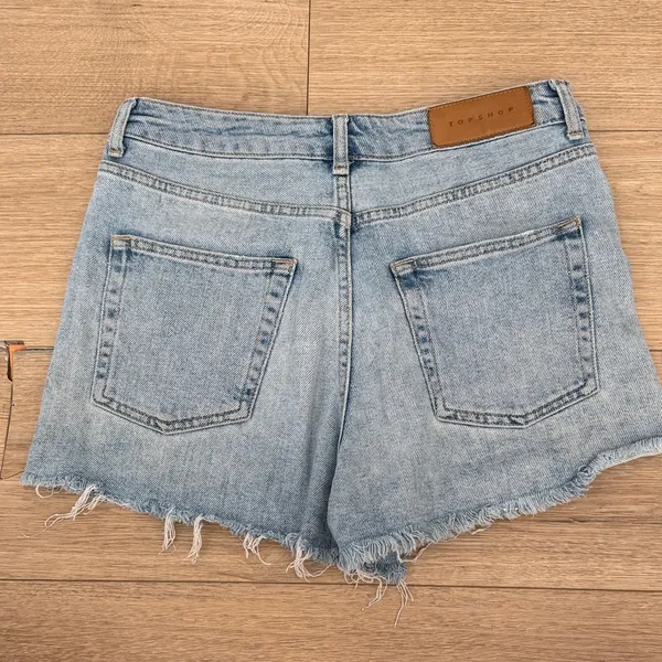 Top shop Light Blue Denim Mom Shorts - Image 3