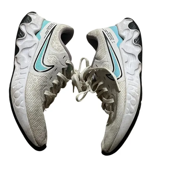 Nike Renew Ride 2 Women's Running Shoes Sneakers White Gray Teal Swoosh - Image 2