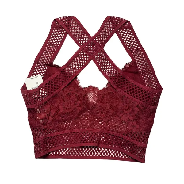 NEW Intimately Free People XS Sitting Pretty Bralette Apple Valley Red Open Back - Image 4