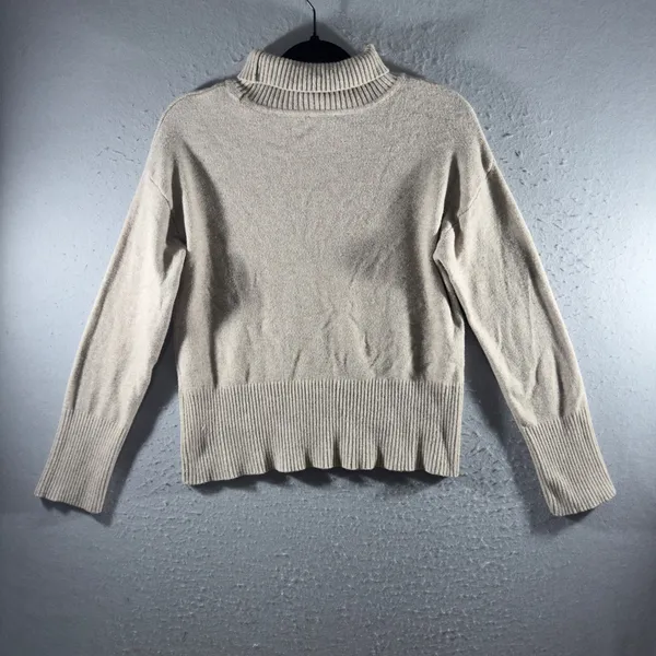 3284 | Cyrus Ribbed Turtleneck Sweater Oatmeal Beige Knit Women S - Image 2