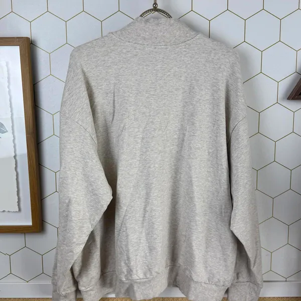 Daily Ritual from Anthropologie Light Beige Zip-Up Sweatshirt Jacket - Size - XL - Image 2
