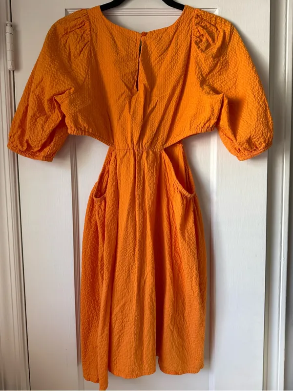 And Now This Orange Textured Cutout Midi Dress - Image 2