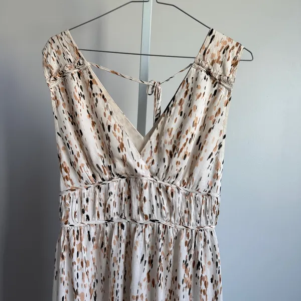 Anthropologie Grade & Gather sz S cream brown cottage‎ milkmaid Y2K maxi dress - Image 2
