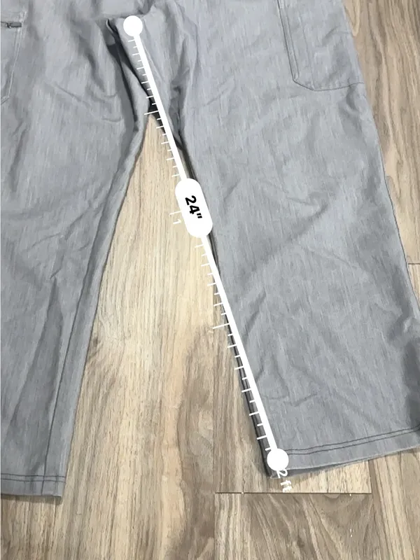 Figs Heather Gray Track Pants with Teal Drawstring - Image 4