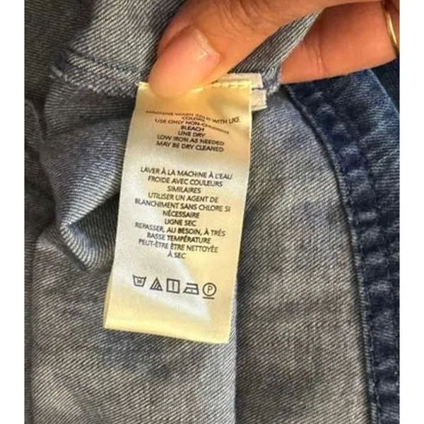 NWT Pilcro Anthropologie Oversized Denim Sweatshirt Twofer Swing Dress Womens XS - Image 10