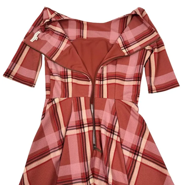 Copper Key‎ Plaid Fit-and-Flare Dress XS - Image 4
