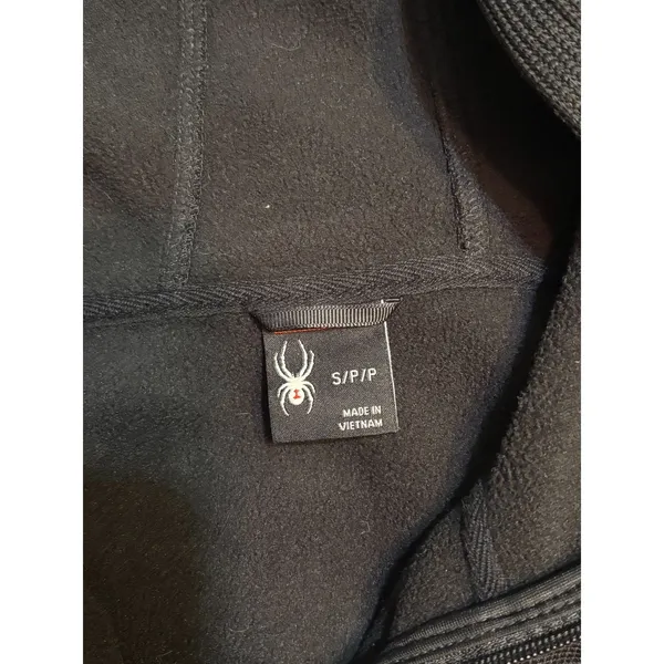 Spyder Black Textured Knit Full Zip Hooded Jacket Small Petite - Image 5