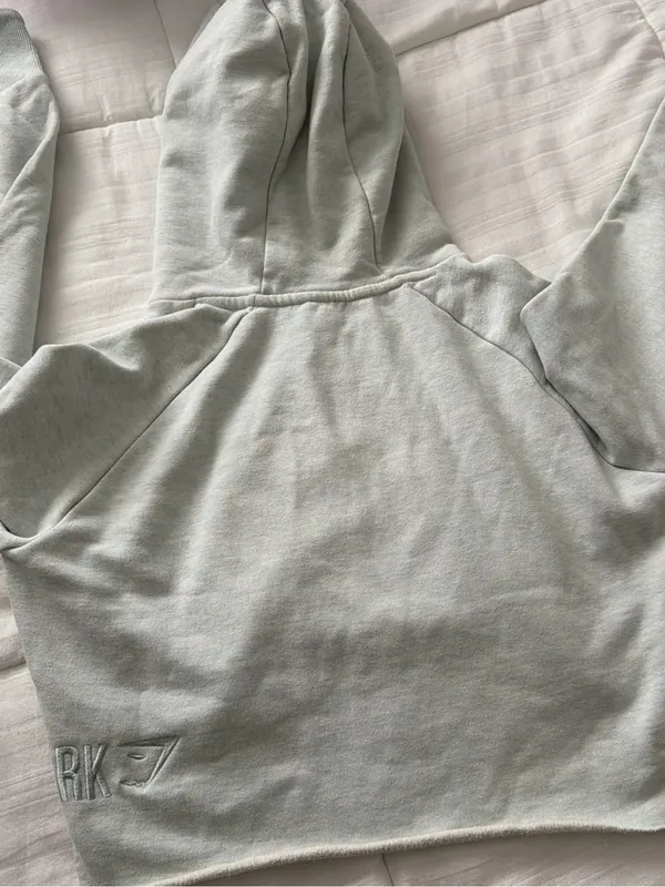 Gymshark UK Light MINT Cropped Hoodie Sweatshirt size M - Image 7