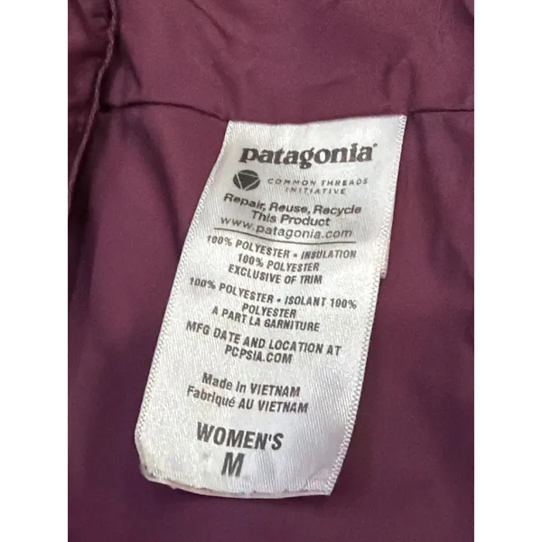 Patagonia Quilted Hooded Insulated‎ Jacket Magenta Lightweight Outdoor size M - Image 8