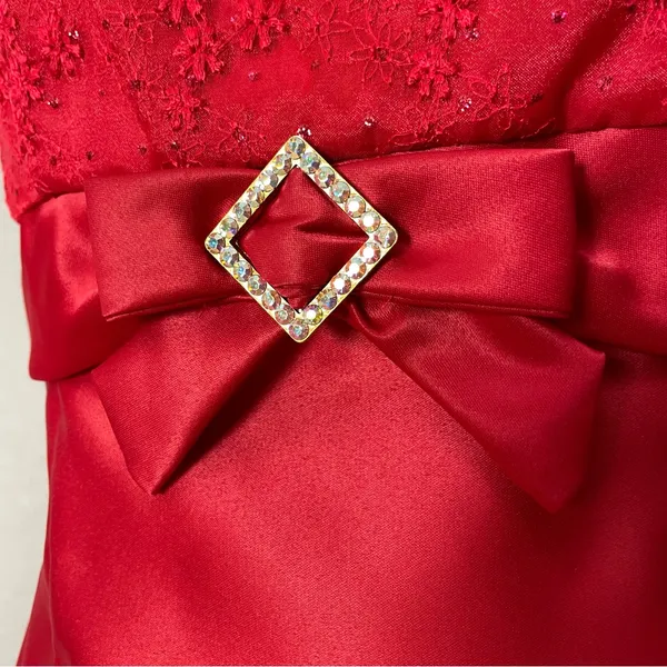 Vintage Jessica‎ McClintock for Gunne Sax Prom Dress Homecoming Strapless Red 3 - Image 8