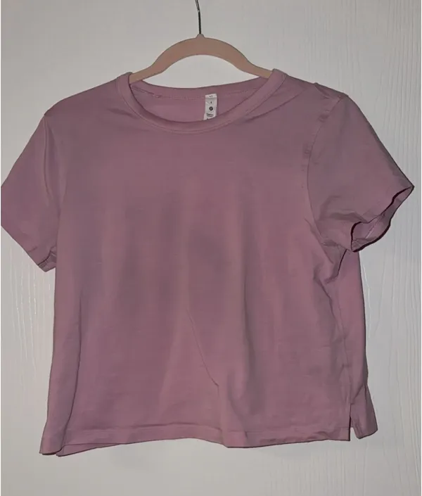 Lululemon Cotton Blend T-Shirt Pink Peony - Image 2