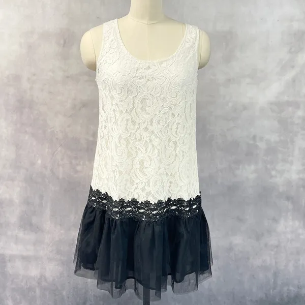 Womens Lace Tulle Dress M Coquette Balletcore Romantic Twee Dark Coquette Party - Image 14