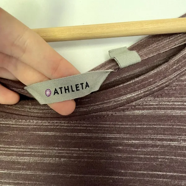 Athleta heathered purple maternity dress‎ women's size medium long sleeves - Image 3