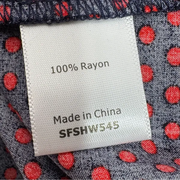41 Hawthorn Polka Dot Belted V Neck Cloey Shirt Dress Blue‎ Red Small - Image 10