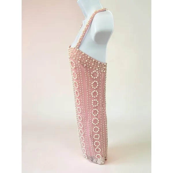 LPA Lelia beaded Mini dress bubble pink Size M - Image 4