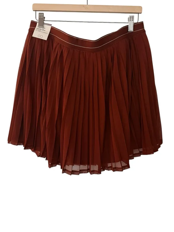 CALIA Pleated Mesh Mini Skort Red Brown Size XXL NEW Tennis Pickleball Sporty - Image 3