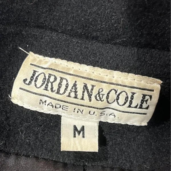 Jordan & Cole Womens Black Wool Belted Jacket With Pockets & Buckles Size M - Image 3