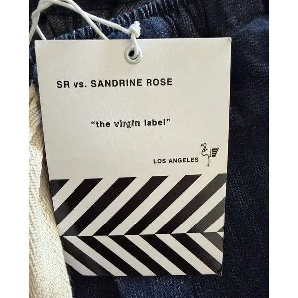 Sandrine Rose NWT Dark Indigo Denim Cargo Crop Pants Drawstring Small - Image 15