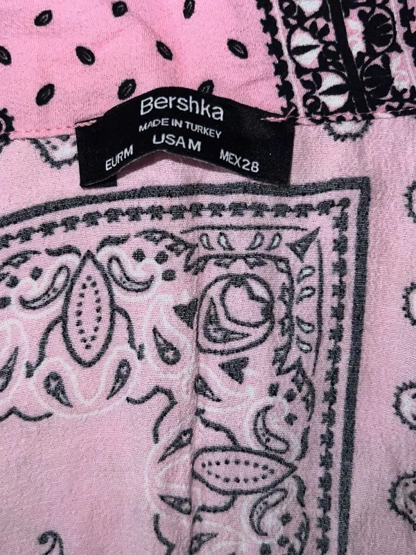 Bershka pink bandana button up shirt. - Image 4