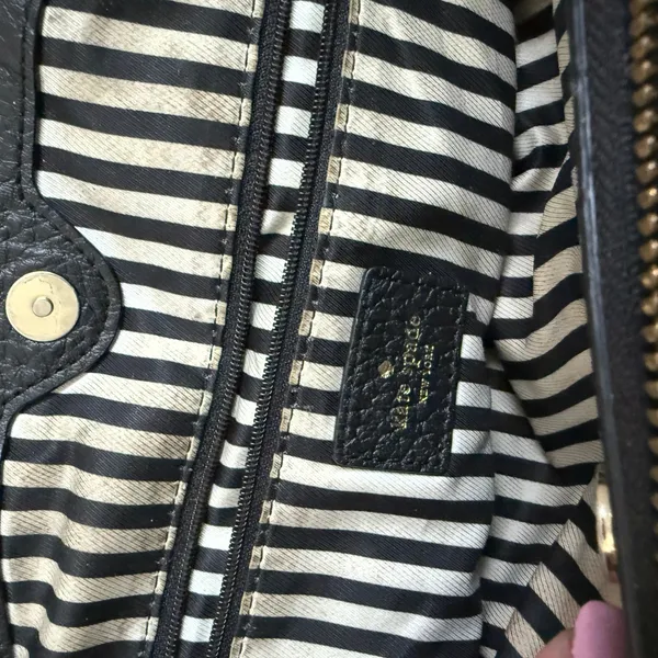 Kate Spade Southport Ave Sloan Black Leather Pebbled Handbag‎ Designer Purse - Image 7