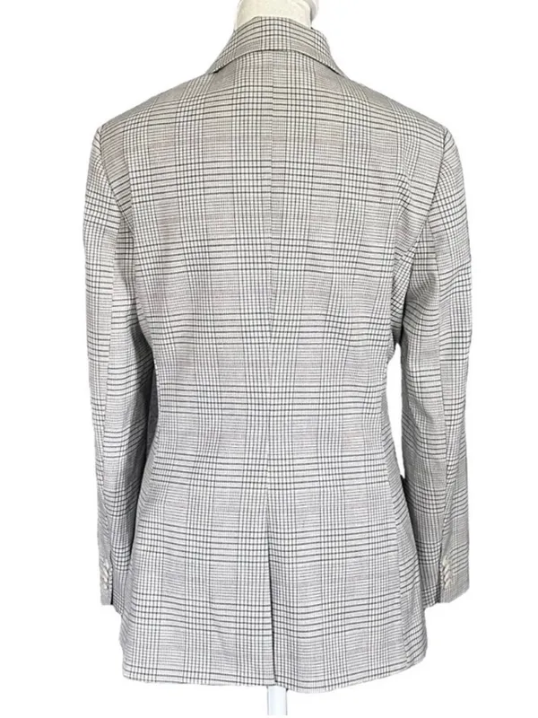 H&M Glen Plaid Single Button Notch Lapel Suit Jacket Lined Blazer Size Small - Image 4