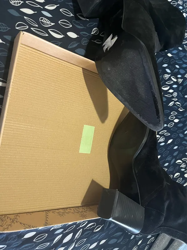 EUC once Zara black real suede cowboy boots - Image 7