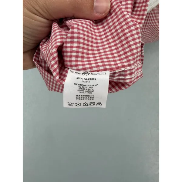 Brandy Melville Womens Lounge Shorts Red White Gingham Check One Size - Image 6