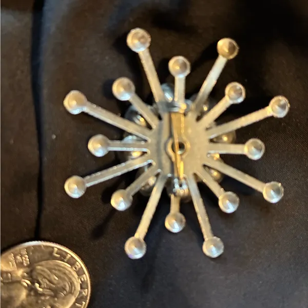 Vintage Costume Rhinestones Atomic Starburst - Image 3