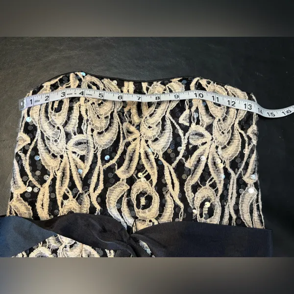 Betsy & Adam Sequin Lace Strapless Evening Gown With Sash size 6 NWT USA - Image 8