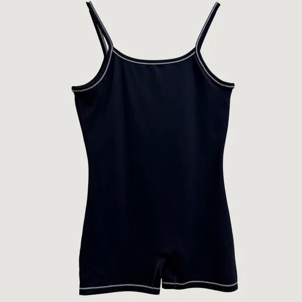 Nike One Dri-FIT Short‎ Bodysuit Black Contrast Stitch Athletic Romper XL Sporty - Image 2