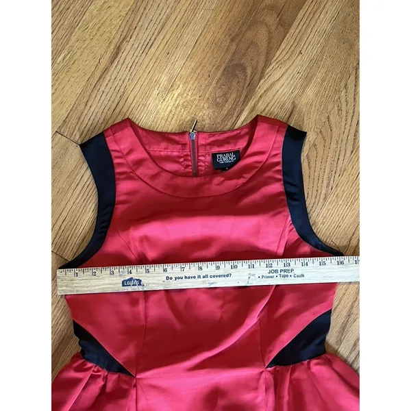 Prabal‎ Gurung Fit Flare Party Dress 4 Red Lined Stretch Polyester Knee Length - Image 7