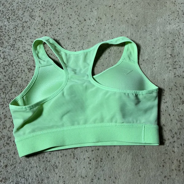 Gymshark Mesh Racerback Sports Bra Womens S‎ Green Neon Activewear Molded Cup - Image 5