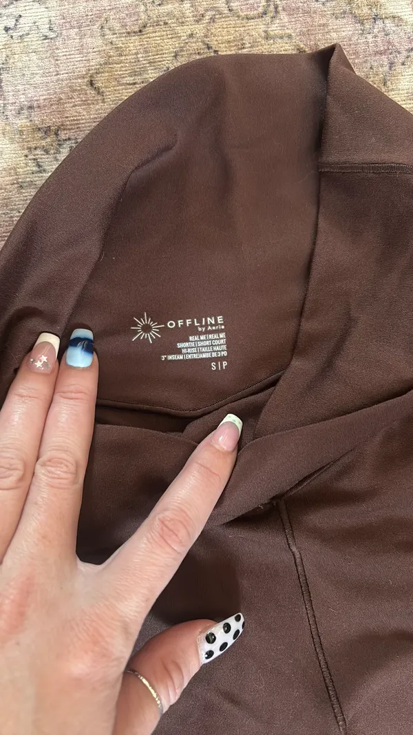 Aerie Brown Crossover Biker Shorts OFFLINE 3” Inseam - Image 3