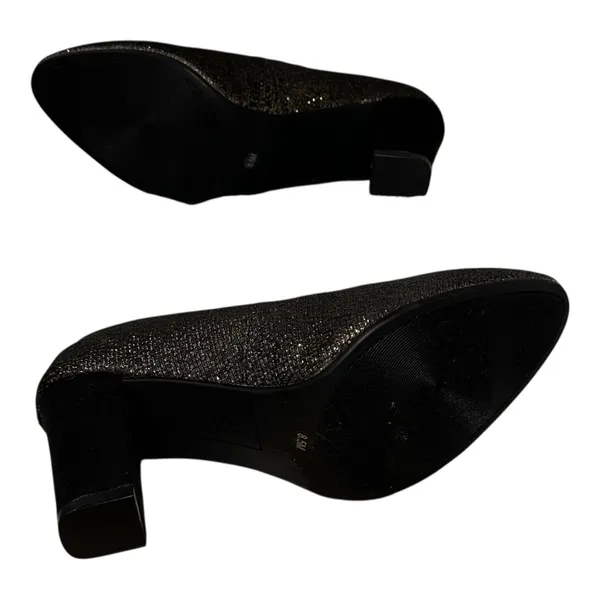 NWT STYLE & CO Black and Gold Metallic ASYAA Block Heel Pumps - 8.5 (read descr) - Image 6