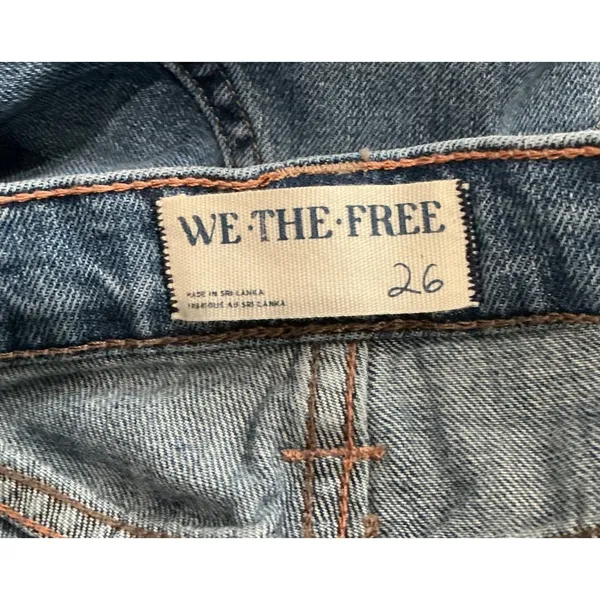 Free‎ People We The Free Slim Shade Selvedge Jeans True Blue Straight Leg 26 - Image 9