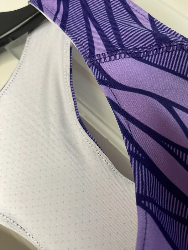 Purple Patterned Sports Bra Size M - Image 4