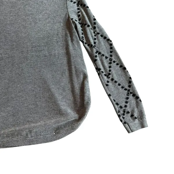 Desigual Grey Pullover Sweater Bohemian Print Stud Stretch Wool Blend Sz Medium - Image 9
