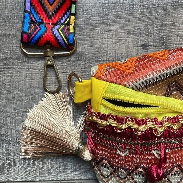 Bohemian Multicolored Tassel Pattern Hobo Sling Bag Brown - Image 10