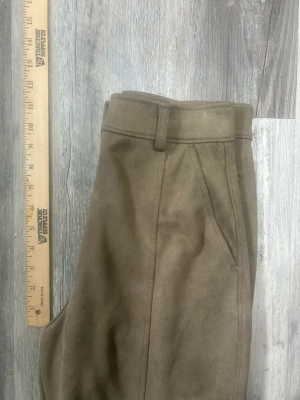 Women’s Hunter And Brown Faux Suede Brown Cargo Pants With Snakeskin Cuff Size S - Image 9