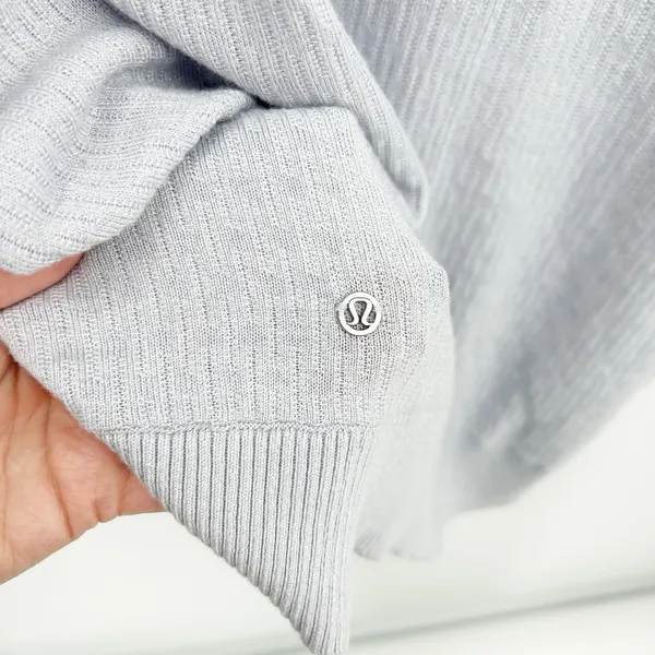 Lululemon Womens Silk Blend Open‎ Front Stillness Wrap Cardigan OS Silver Fox - Image 9